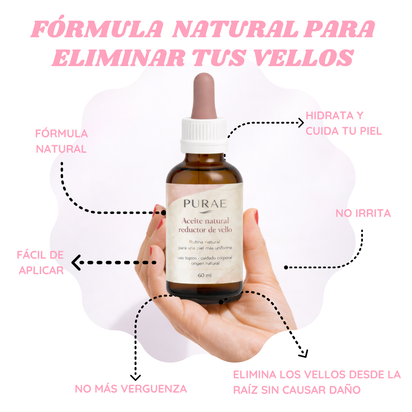 Purae™ | Aceite natural reductor de vello