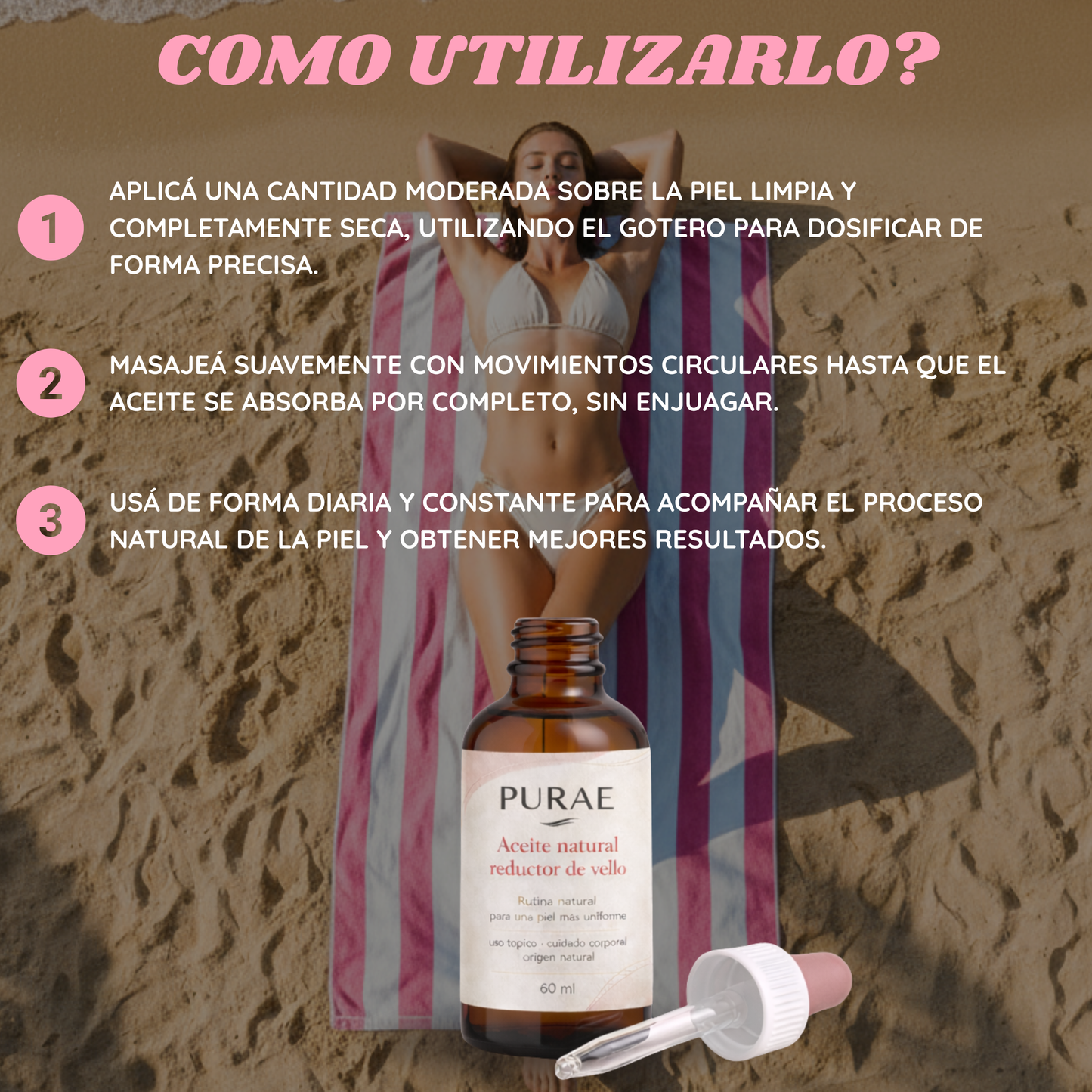 Purae™ | Aceite natural reductor de vello